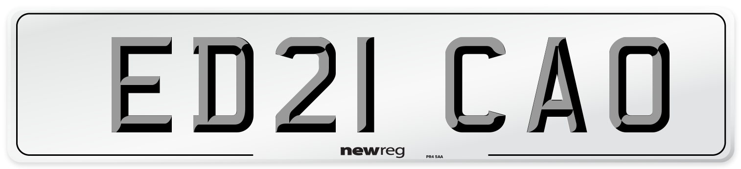 ED21 CAO Number Plate from New Reg